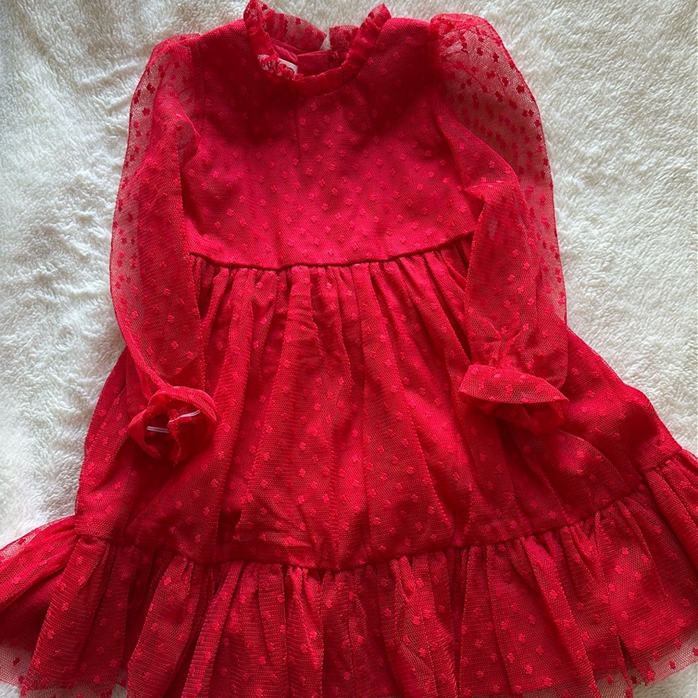 Toddler girl red chiffon dress size 3t